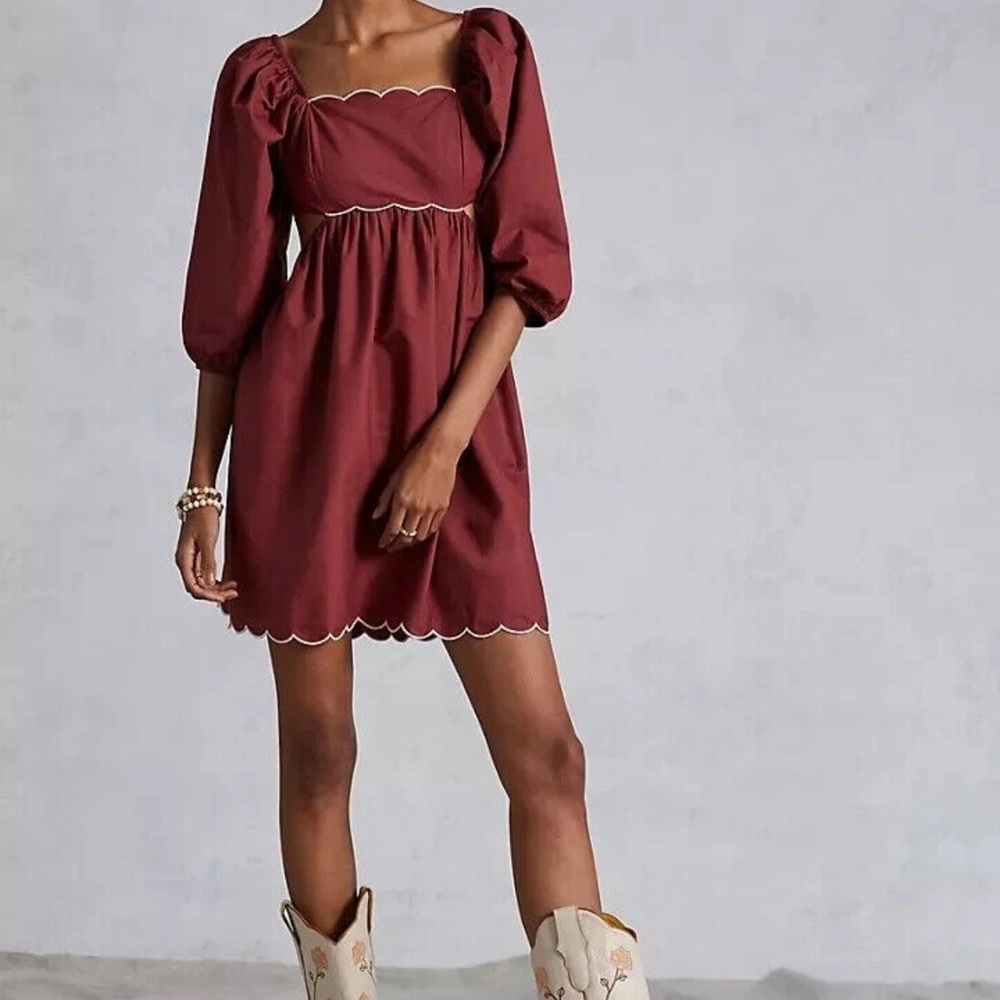Anthropologie Red Midi Dress